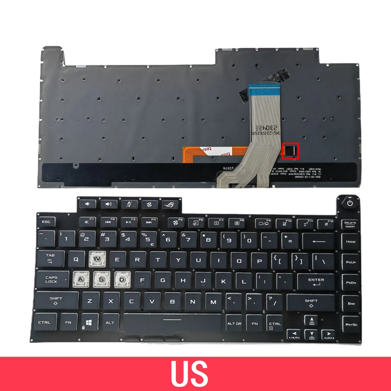 

Для ASUS ROG Strix G531 G15 G512 G512LV G512LW G531GD G531GT G531GU G531GW GL531 Замена клавиатуры ноутбука США с RGB