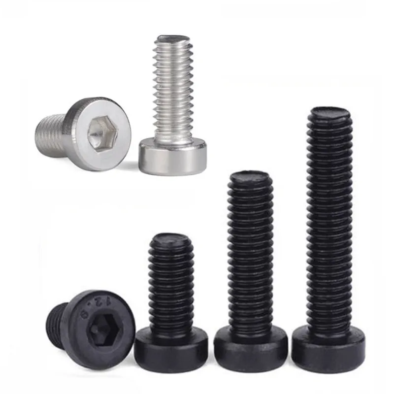 3-50pcs M3 M4 M5 M6 M8 M10 Din7984 Stainless Steel Or Steel With Black Hexagon Hex Socket Thin Short Low Cap Screw