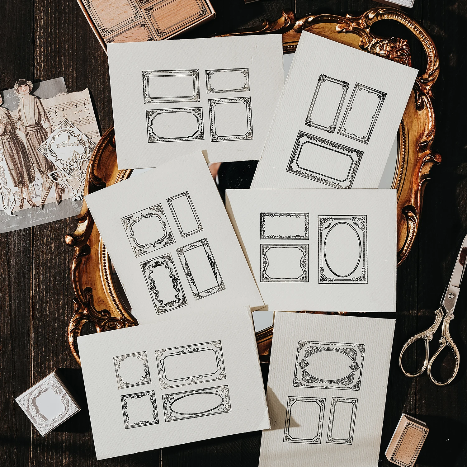 3~4 pieces DIY Retro Baroque border personalized seal Decoration invitation letter envelope letter signature Rubber seal