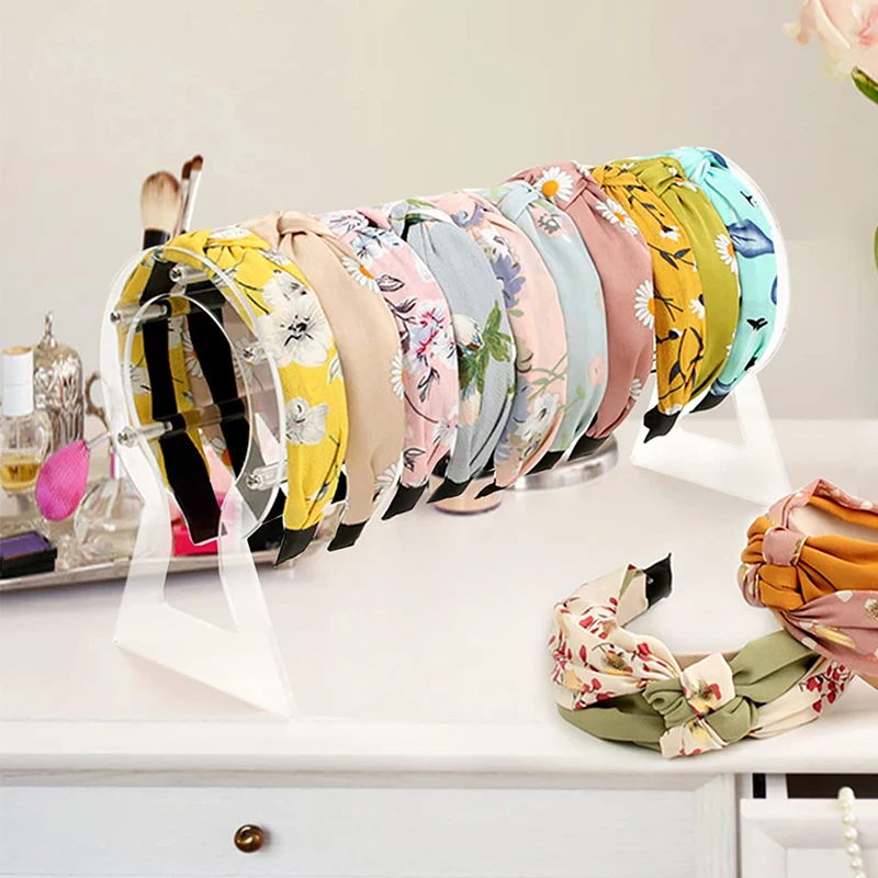 1Pcs Acrylic Headband Holder For Women Girls Detachable Hairband Organizer Transparent Storage Rack Headbands Display Stand Gift