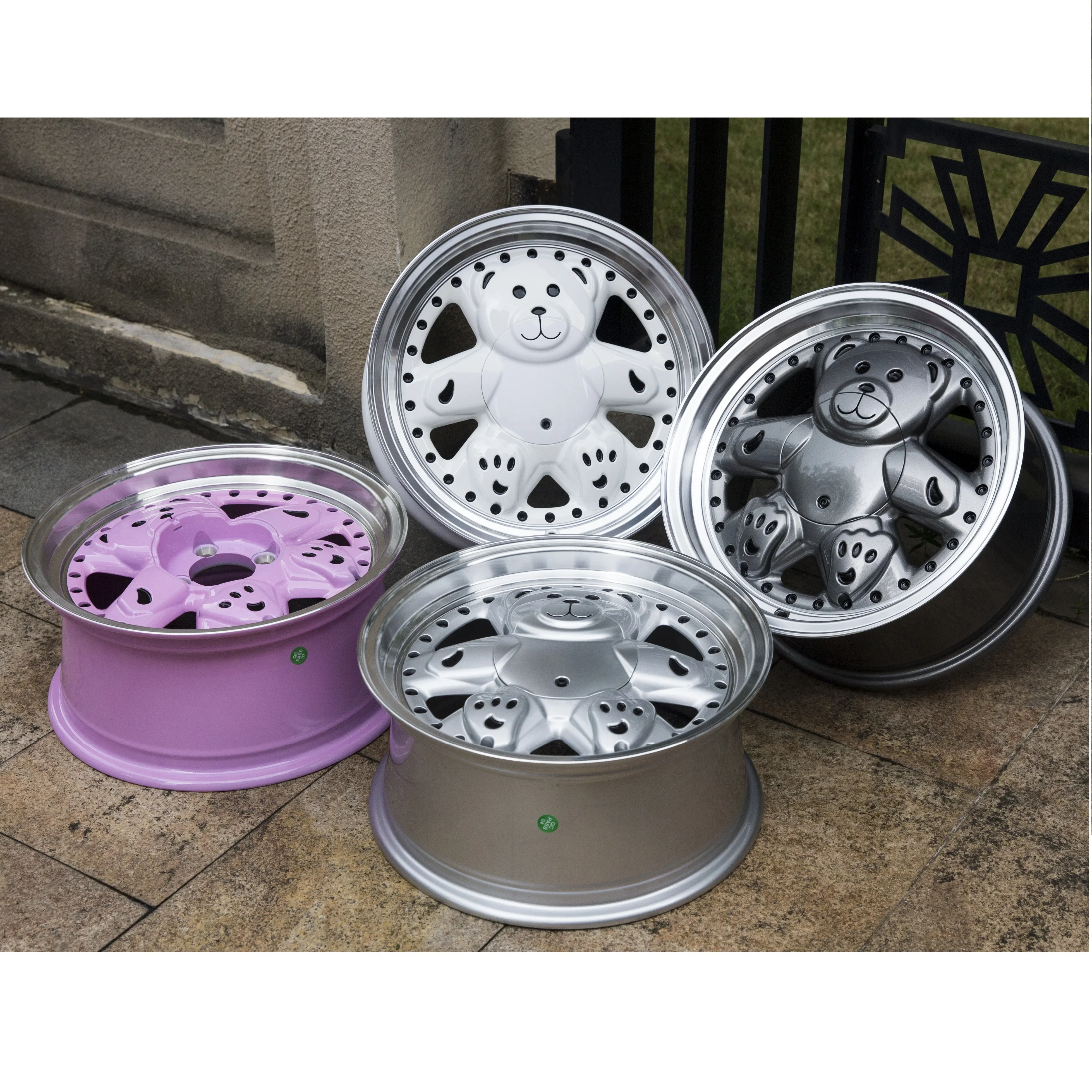 Casting Rims All Sorts Of Color Cute Teddy Bear Rims Wheels 14 15 16 17 Inch Car Alloy Wheels Aluminium Wheels