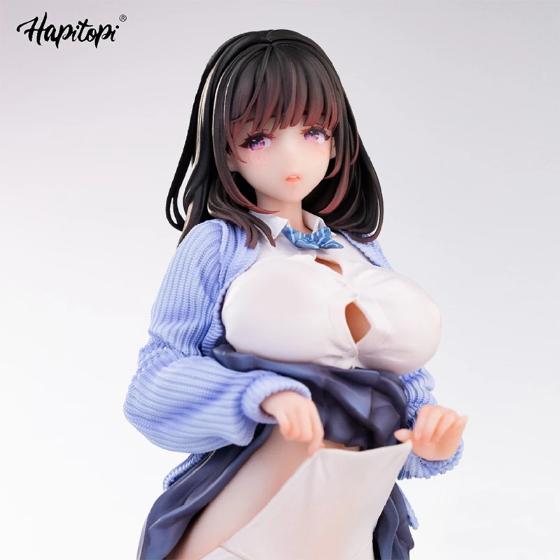 Hapitopi oryginalna oryginalna seksowna dziewczyna Anime siostra łazienka 27.5cm podążając za oczami termochromowa farba Model figurka zabawka prezent
