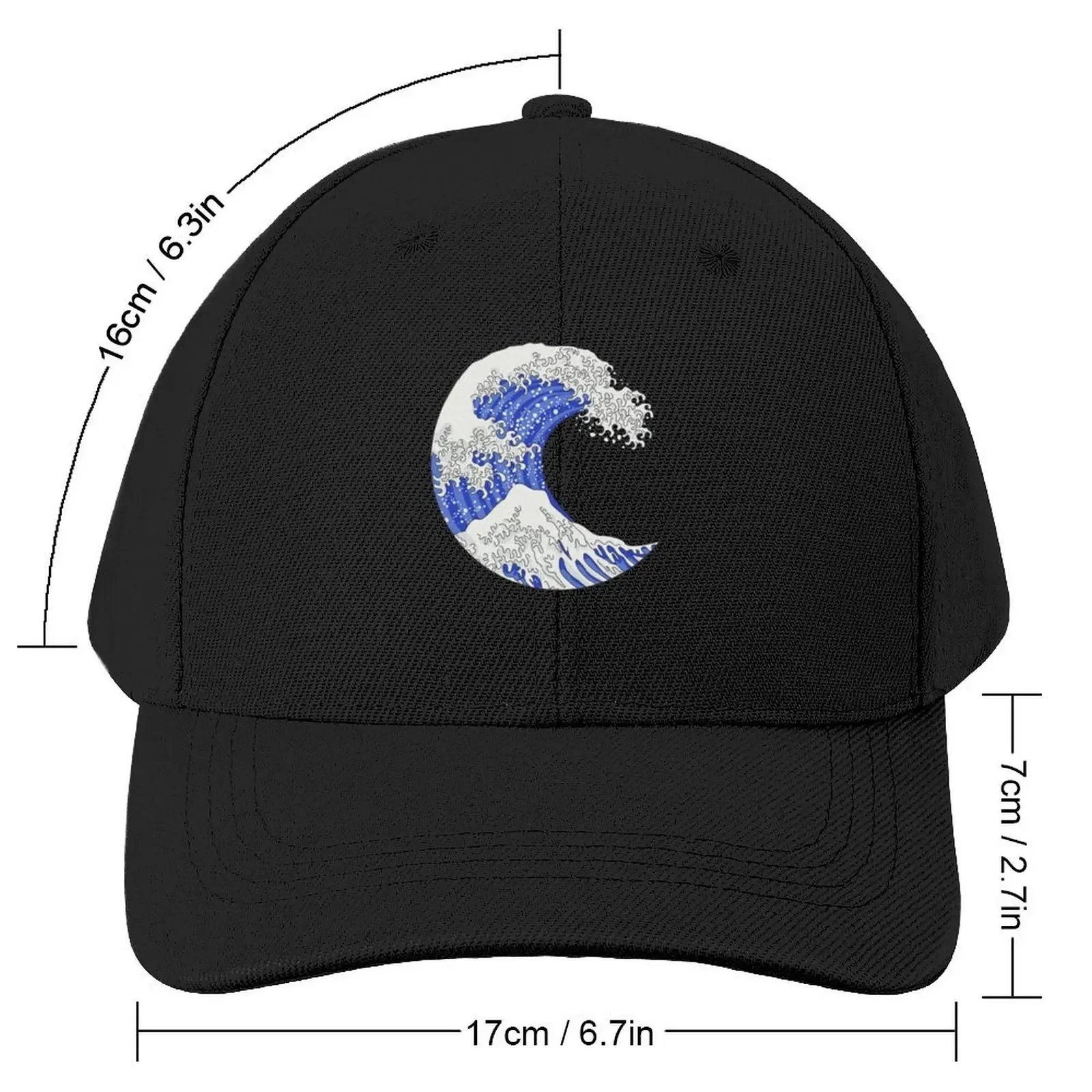 Great Blue Wave Baseball Cap fishing hat black Luxury Brand custom Hat Male Women's