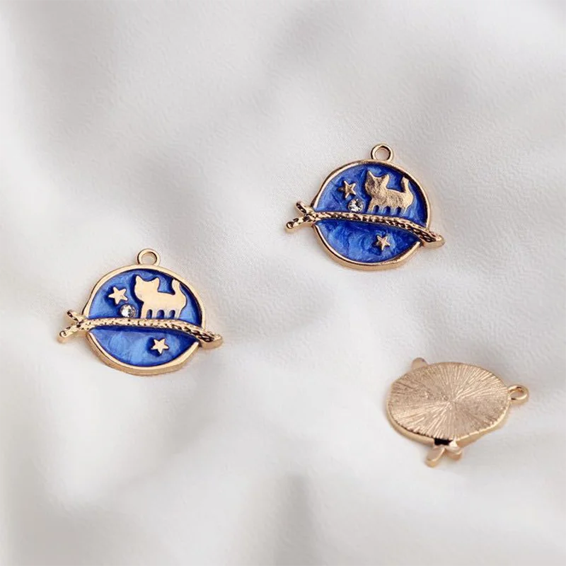 10Pcs Star Moon Sky Metal Enamel Charms Pendants for Making Pendants Necklaces Earrings DIY Handmade Jewelry Accessories