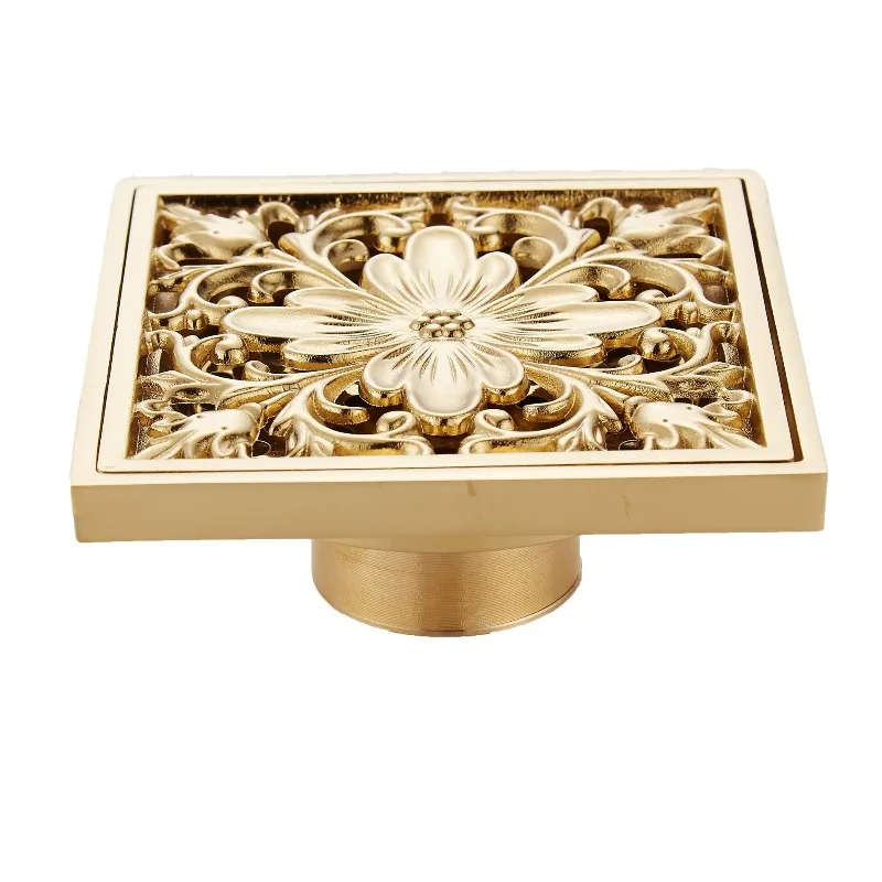 Gold deodorant insect-proof full copper floor drain bathroom bathroom bathroom gold leakage brass drainage