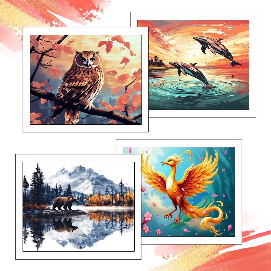 

RUOPOTY Painting By Number Adults New Animals 40X50cm Canvas Art Painting Acrylic Paints Watercolors Oil Living Room Decoration