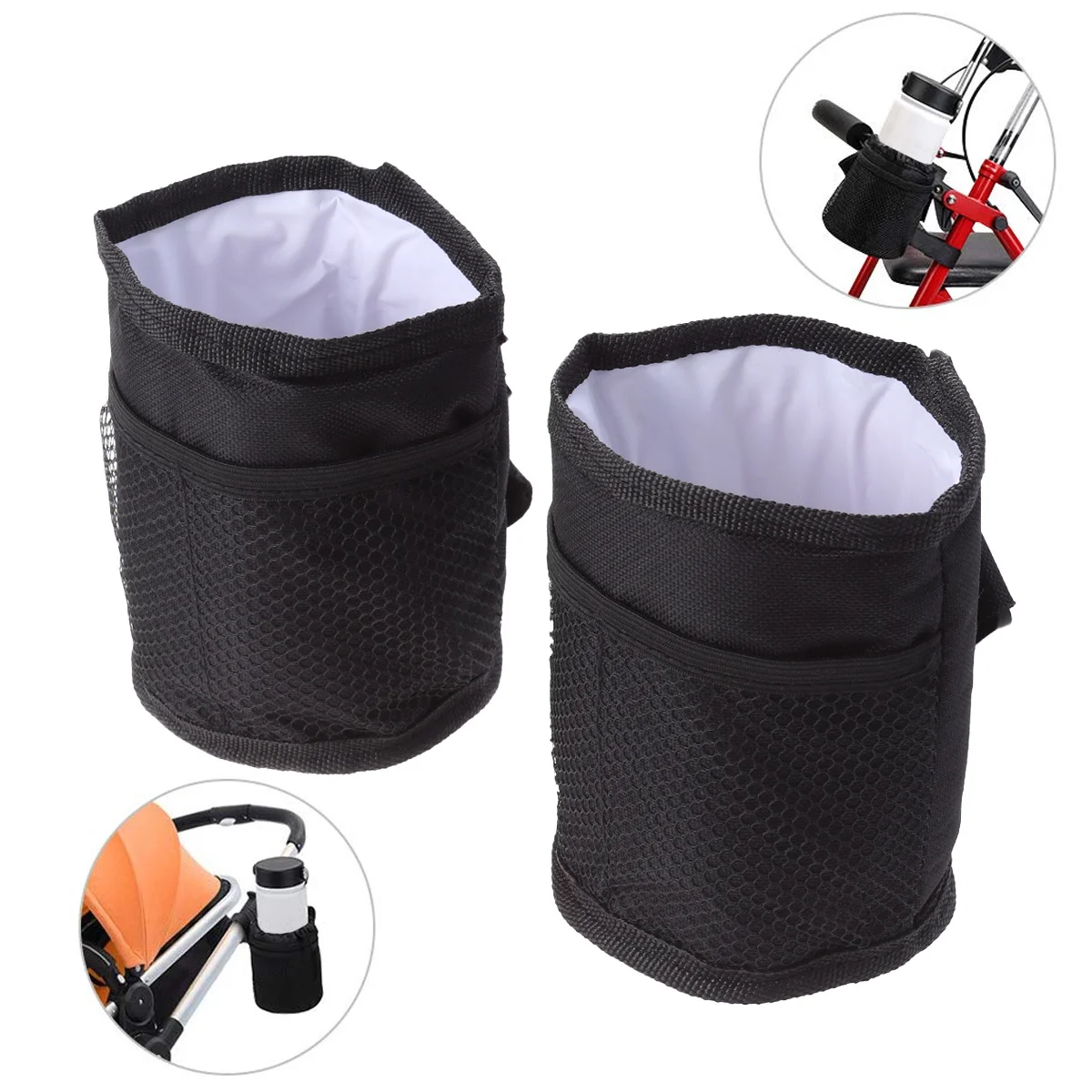

1Pcs Heat Preservation Cup Holder Bag Waterproof Portable Side Hanging Mug Bag for Baby Stroller Bottle Insulation Storage