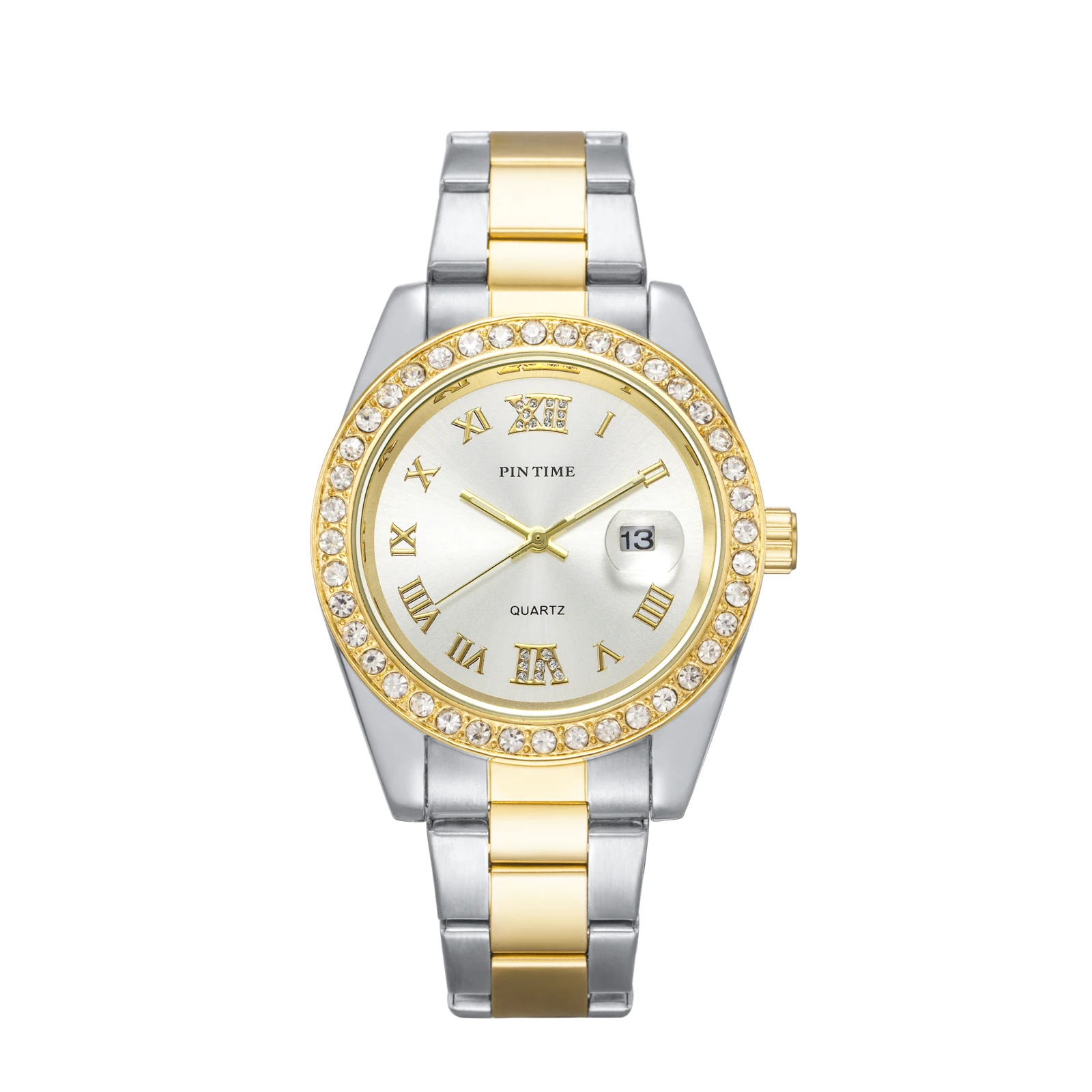 Montres à quartz diamant pour hommes et femmes, grand cadran, horloge de marque de luxe, montre féminine