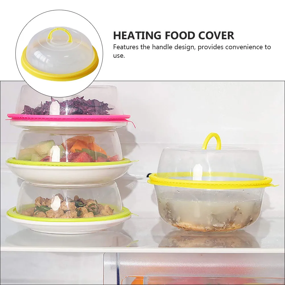 3Pcs Microwave Food Cover Set Food Grade PP Heat Resistant Dust Proof Fly Mosquito Repellent Warm Keeping Dish Cover for Home