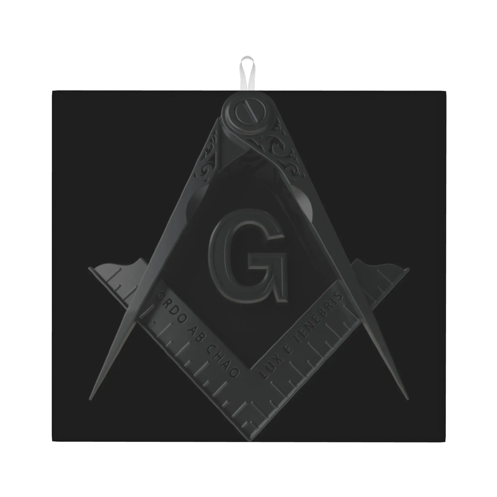 Freemason Square And Compass Drying Mat For Kitchen Waterproof Reusable Masonic Symbol Bathroom Countertop Protector Mat