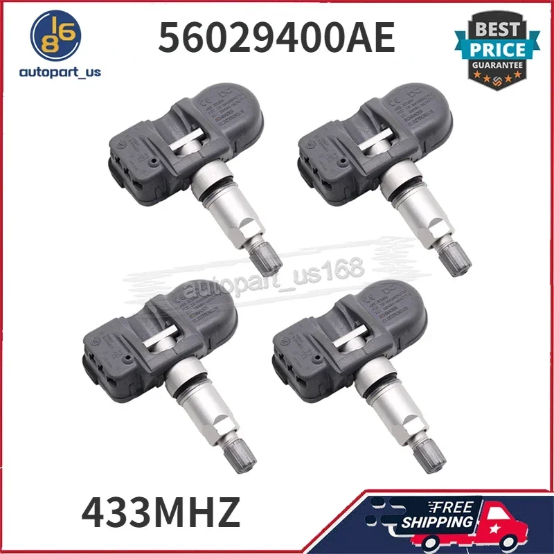 4PCS 56029400AE 56029400AD 56029400AC 433MHZ For Chrysler 300C Lancia Thema 4Pcs TPMS Tire Pressure Monitor Sensor