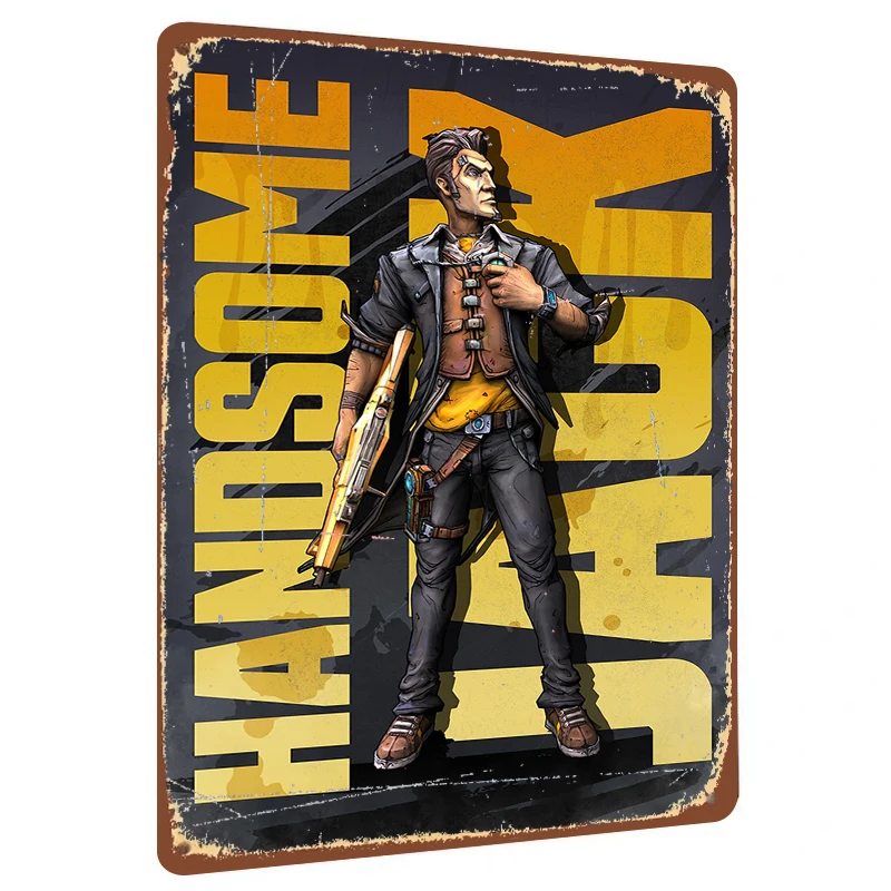 Borderlands Handsome Jack Metal Wall Art Gaming Decor Collectible Poster