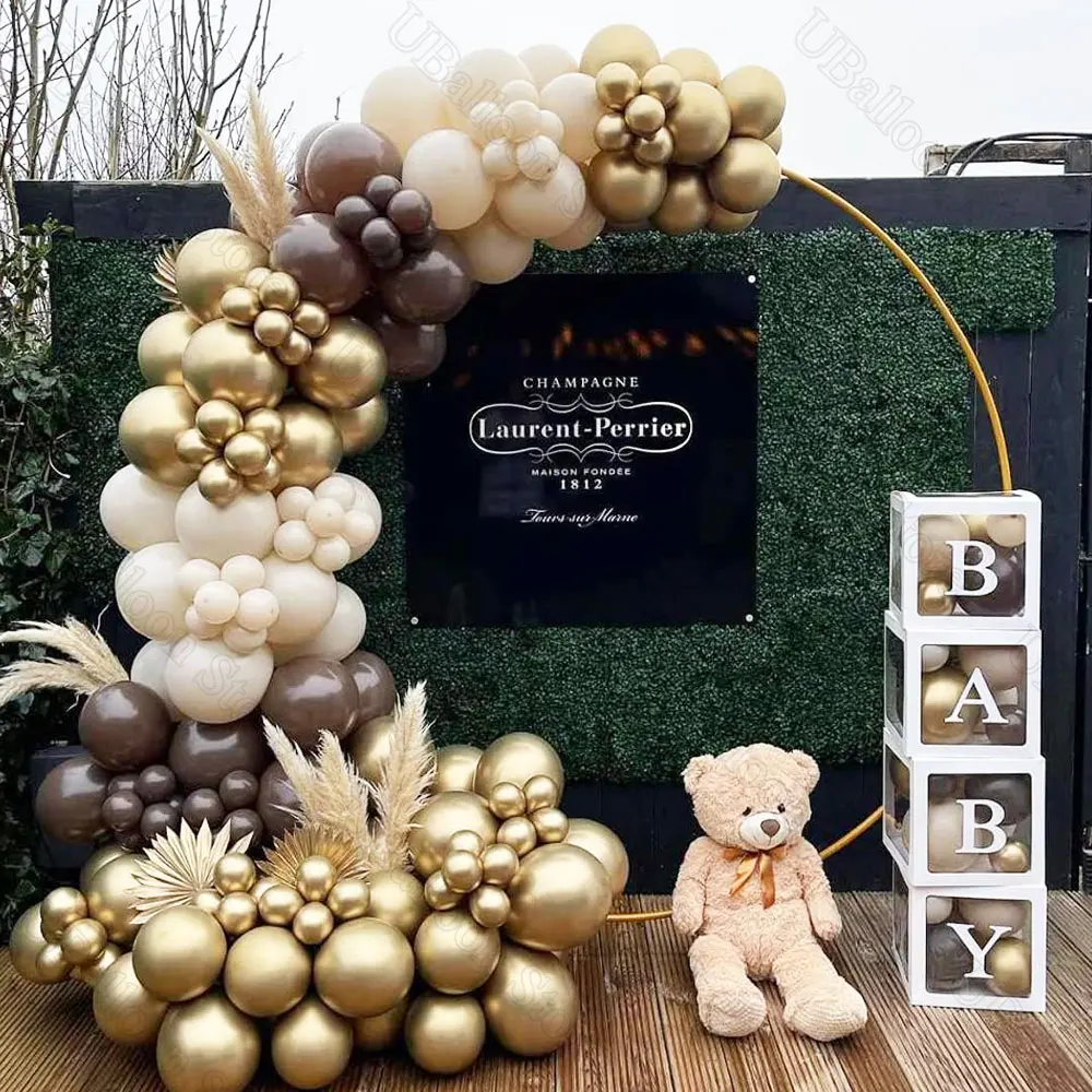 10/30/50 Stück Boho Braune Luftballons Weiße Sandhaut Nude Dark Coffee Brown Latexballons für neutrale Babyparty Geburtstagsdekoration – Detail 7