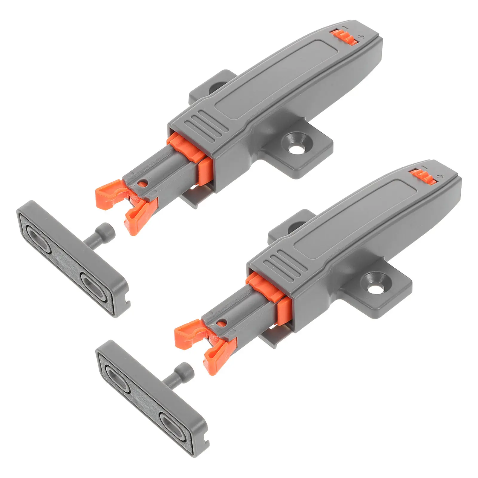 2Pcs Cabinet Door Rebounder Heavy Duty Push to Open Self Locking Adjustable Touch Latch Hidden Cabinet Catch for Kitchen