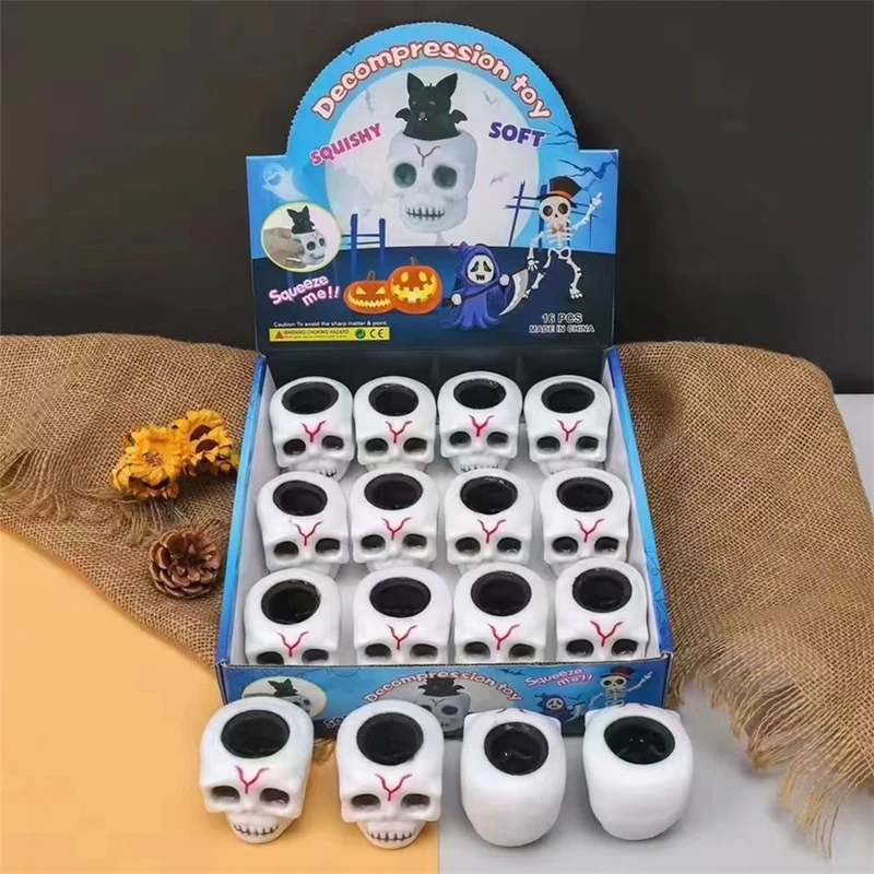 Halloween Spooky Squeeze Pumpkin Ghost Skull Bat Pops Out Sensory toy Fast Rebound Relief Anxiety Soothing Relaxing Leisure Gift