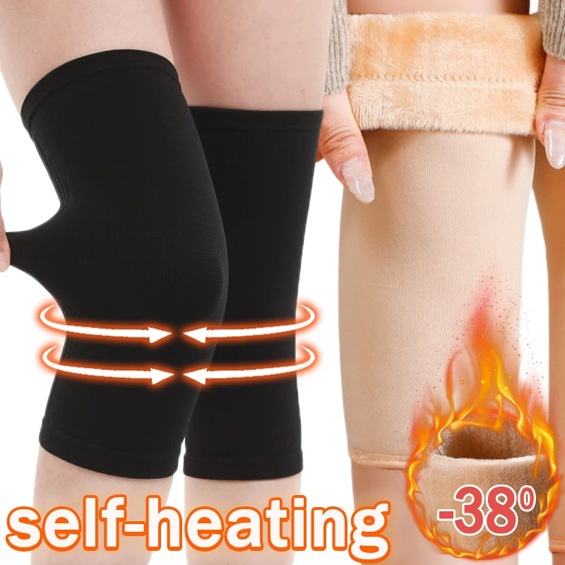 1Pair Winter Warm Knee Pads for Women Men Old People Cold Leg Arthritis Kneepad Knee Support Rabbit Fur Running Knee Protector