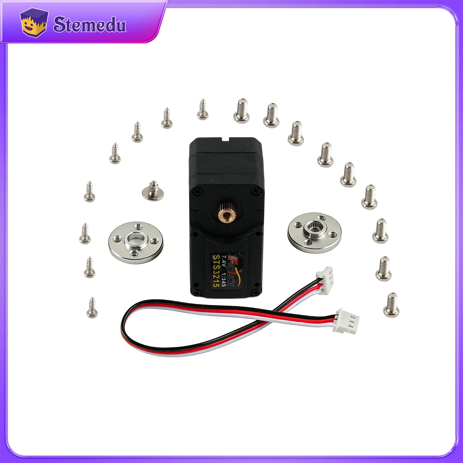 Feetech STS3215 19KG Dual Axis TTL String 360° Serial Bus Servo ST-3215-C001 7.4V for SO-ARM100 Robotic Arm Programming Robot