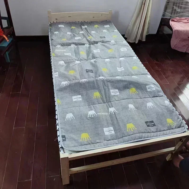 Tempat Tidur Anak Lipat Modern Tempat Tidur Anak Tunggal Kayu Solid Tempat Tidur Portabel untuk Ruang Sewa Tempat Tidur Istirahat Siang Perabot Anak Sederhana L