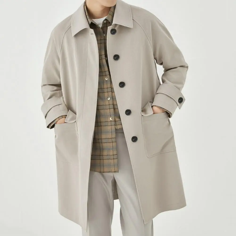 

Casual Business Lapel Windbreak Jackets Men Coats 2025 Top Quality Spring Men's Trench Coat Coat Business Casual Coat Top
