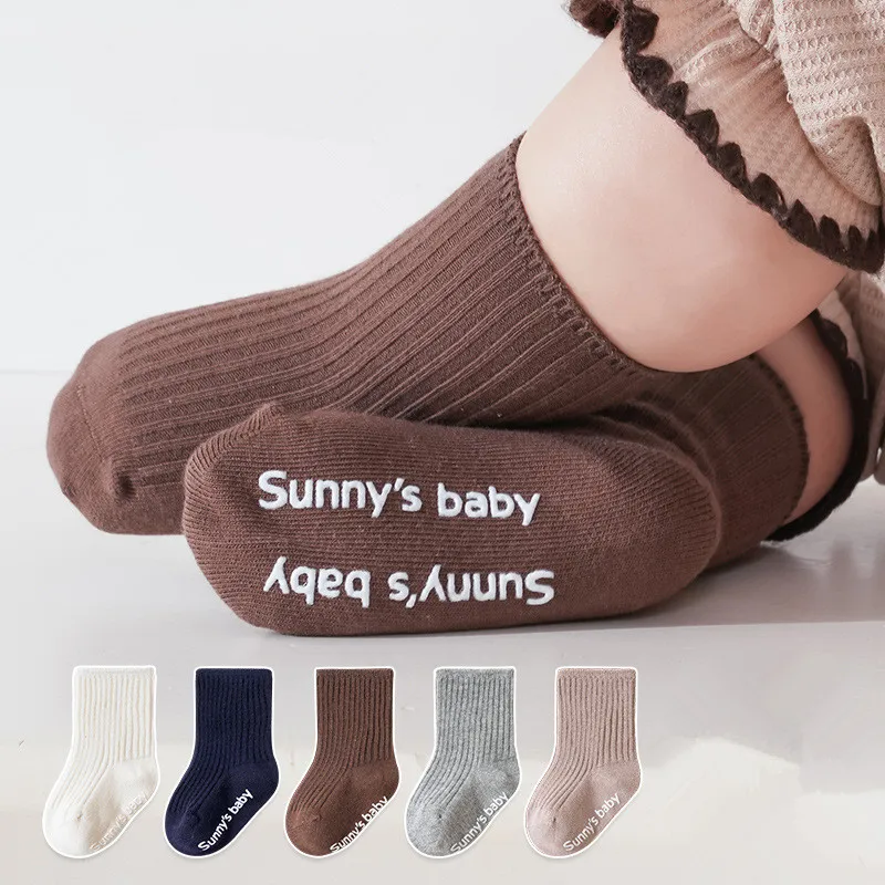 

Baby Toddler Solid Color Anti-Slip Floor Socks Mid-Calf Walking Socks for Boys And Girls
