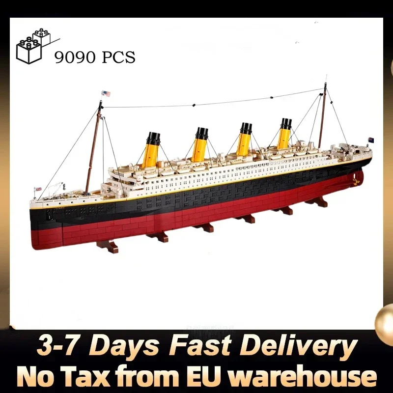 9090Pcs MOC Titanic Large Boat Building Blocks Ship Compatible 10294 Model For Aldult Toy Bricks Gifts Ship From Poland