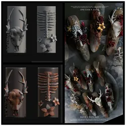 1pc  Metal Ring Mechanical Wings Flower Bow Butterfly 3D Acrylic Nail Mold Nail Art Decorations Silicone Nail Art Nails Mold