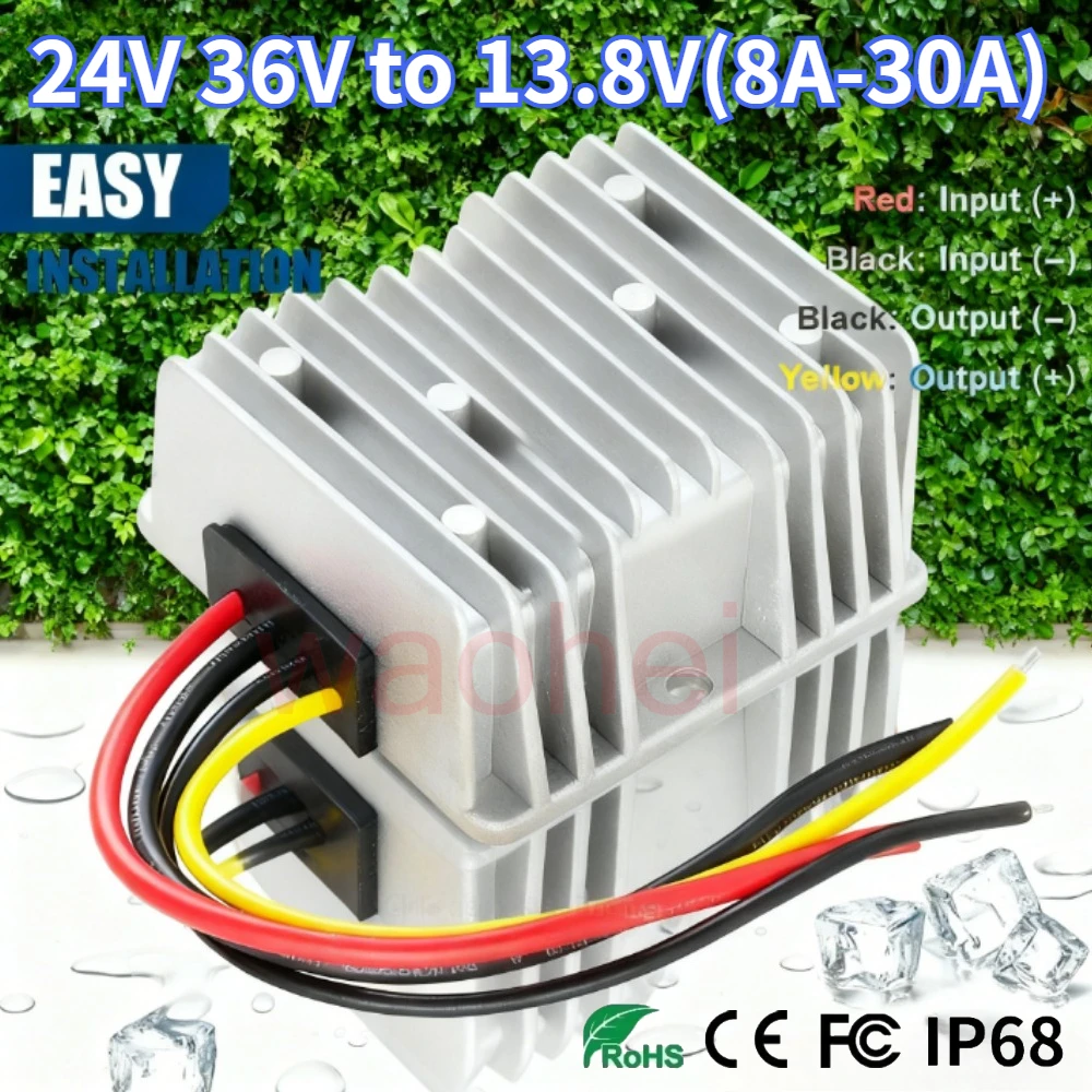 

24V 36V 48V to 13.8V 8A 10A 15A 20A 25A 30A DC DC Buck Step Down Converter Stabilizer Voltage Regulator 13.8 Volt for Cars Solar