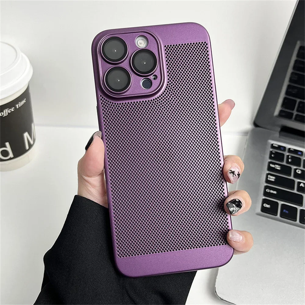 Original Kühlung Matte Wärmeableitung Fall Für iPhone 17 16 15 14 13 12 11 Pro Max X XS Max XR 7 8 Plus 17 Luft Metallic Abdeckung – Detail 14