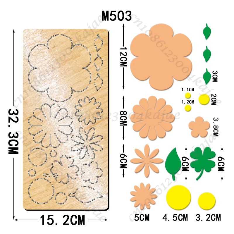 Flower New Cutting Dies 2024 New Arrivals Scrapbooking 16MM Knife Suitable for Most Wooden Cutting Dies Machines