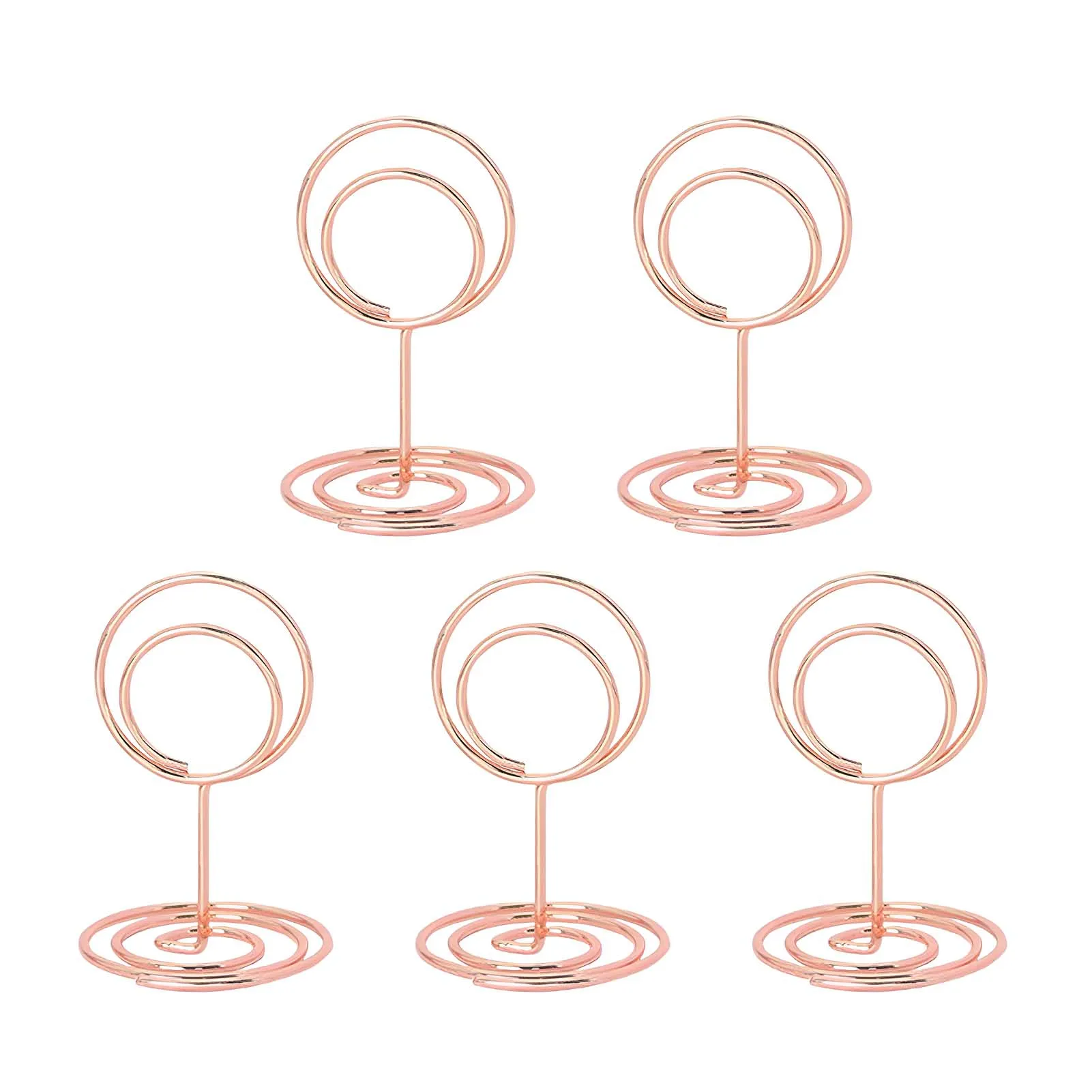 Small Size Table Card Holders 5pcs Classy Mini Metal Circle Table Card Holder for Party Birthday Anniversary Party