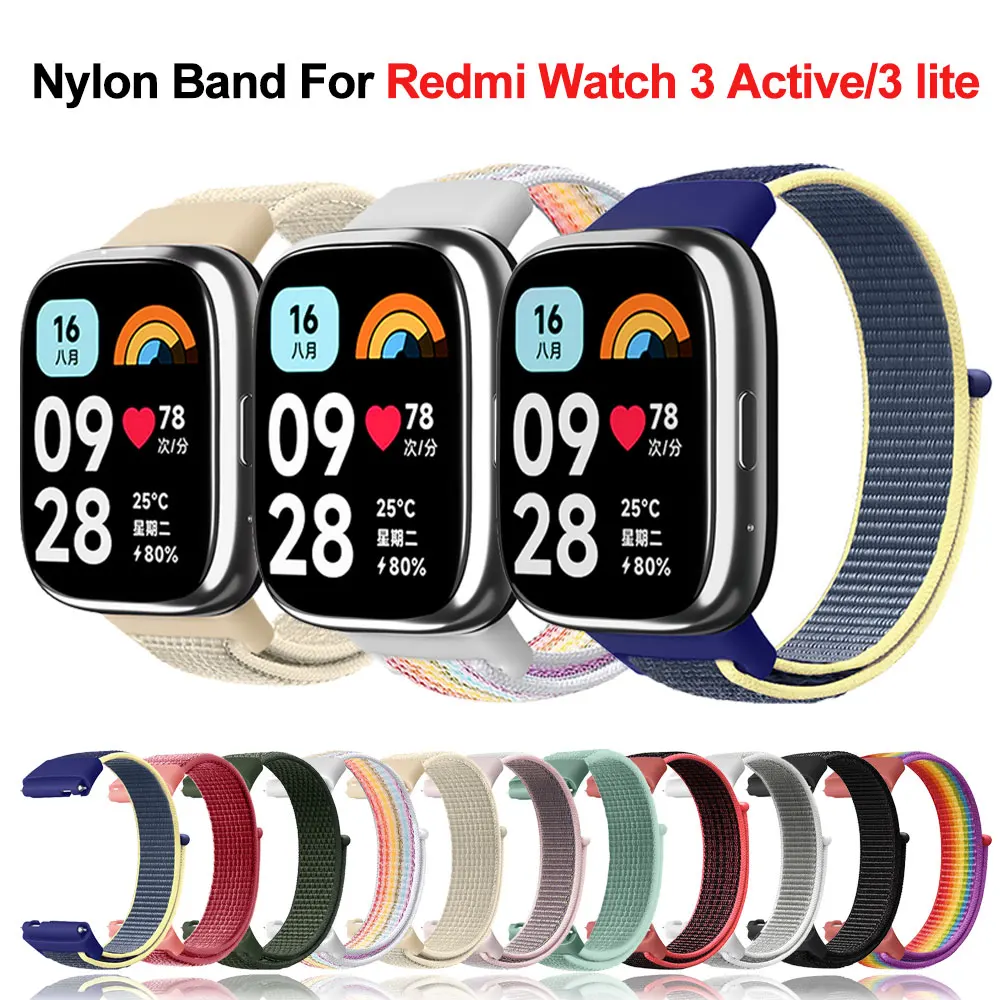 Нейлоновый ремешок с петлей для Xiaomi Redmi Watch 3, аксессуары для активных часов, спортивная замена Correa для Redmi Watch 3 Lite Band