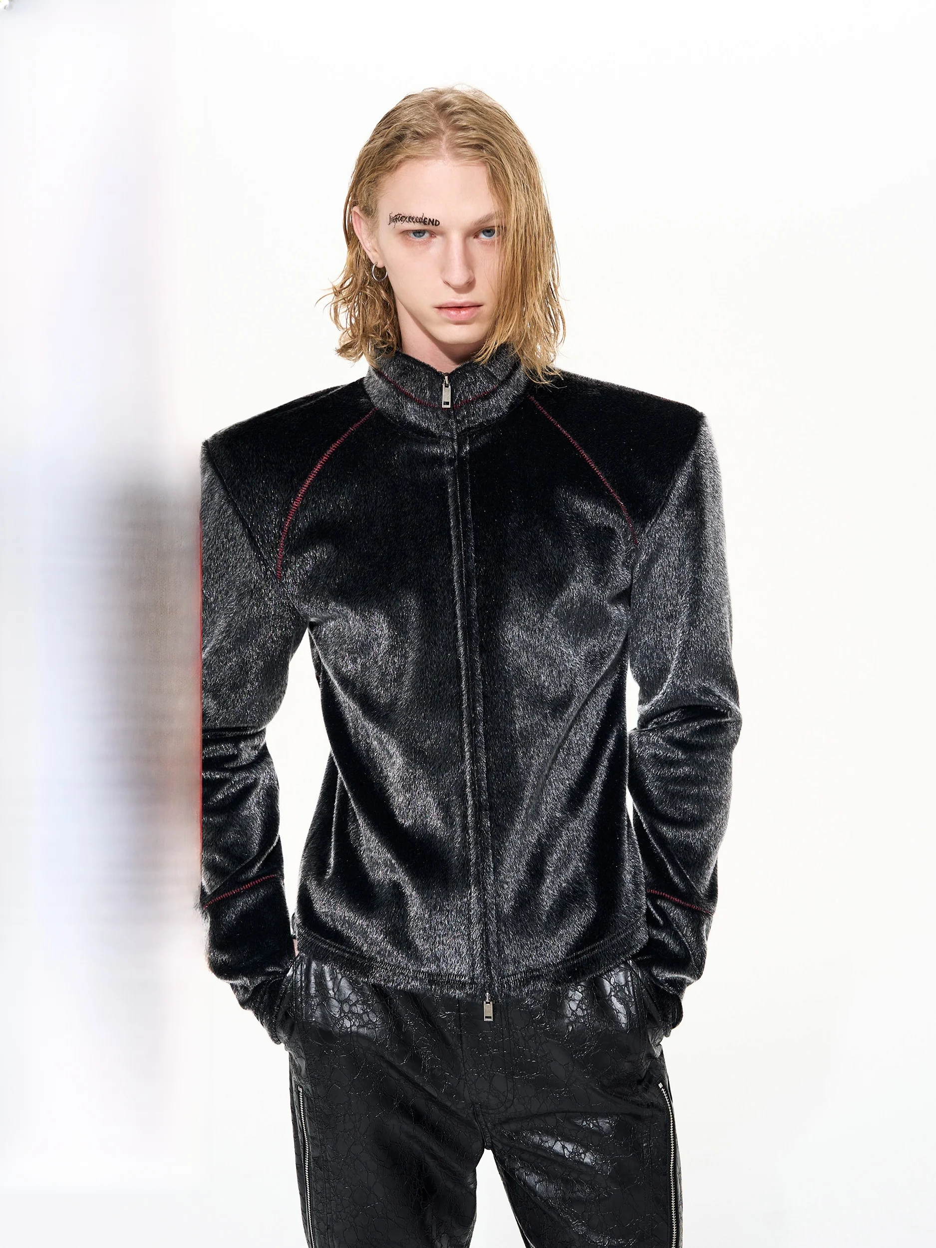 

Мужская зимняя теплая куртка из искусственного меха с воротником-стойкой, на молнии, из полиэстера, с длинными рукавами, для молодежи