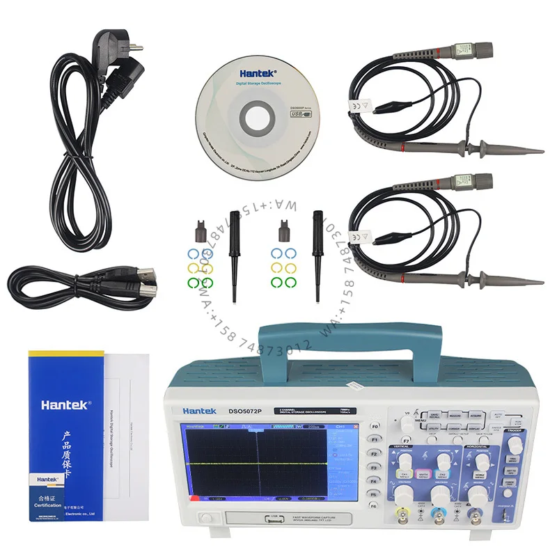 DSO5072P DSO5102P DSO5202P medidor Digital portátil 200MHz ancho de banda 2 chan nels medidor de prueba USB LCD portátil