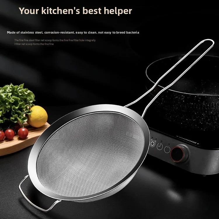 LMM household colander filter handheld large mesh spoon super dense colander spoon filter oil residue