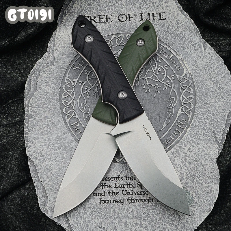 

14C28N Fixed Blade Original Outdoor Tactical Knife Survival Straight Knives G10 Handle Camping Utility EDC Tools With K Sheath