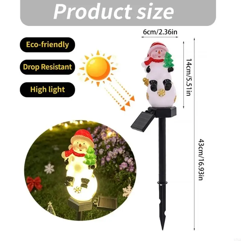 Solar Christmas Stake Light for Outdoor Yard Decor, Wire-Free Garden Walkway Accent Light for Holiday Lawn Display 87HA