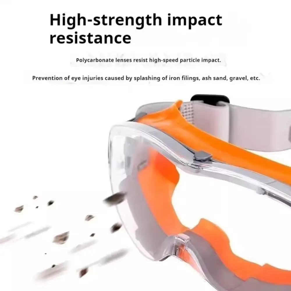 Anti Scratch Safety Glasses Clear Lens Silicone Frame Anti Fog Goggles Lightweight Splash Proof Dust Proof Goggles