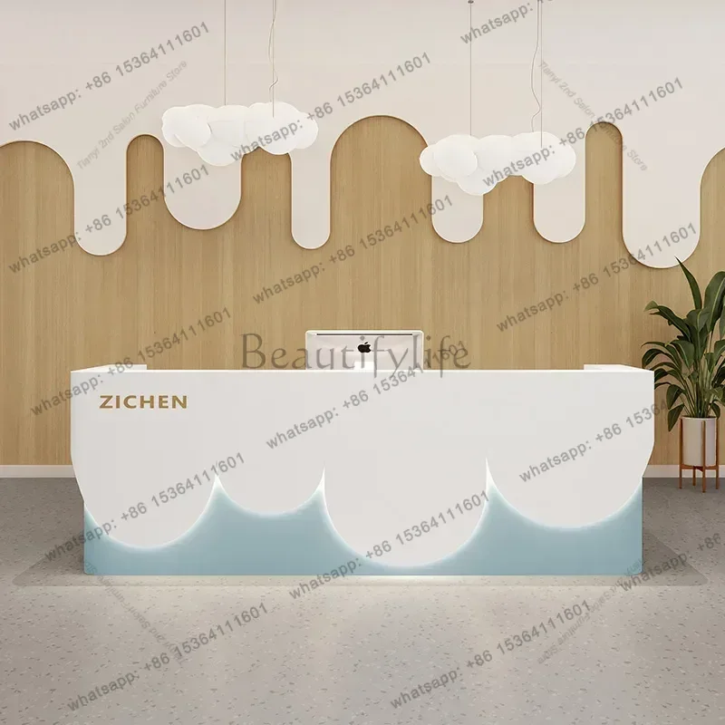 Factory Direct Sales Kindergarten Simple Reception Desks Modern Originality Storage Customer Shop Counter Beauty Salon Furniture