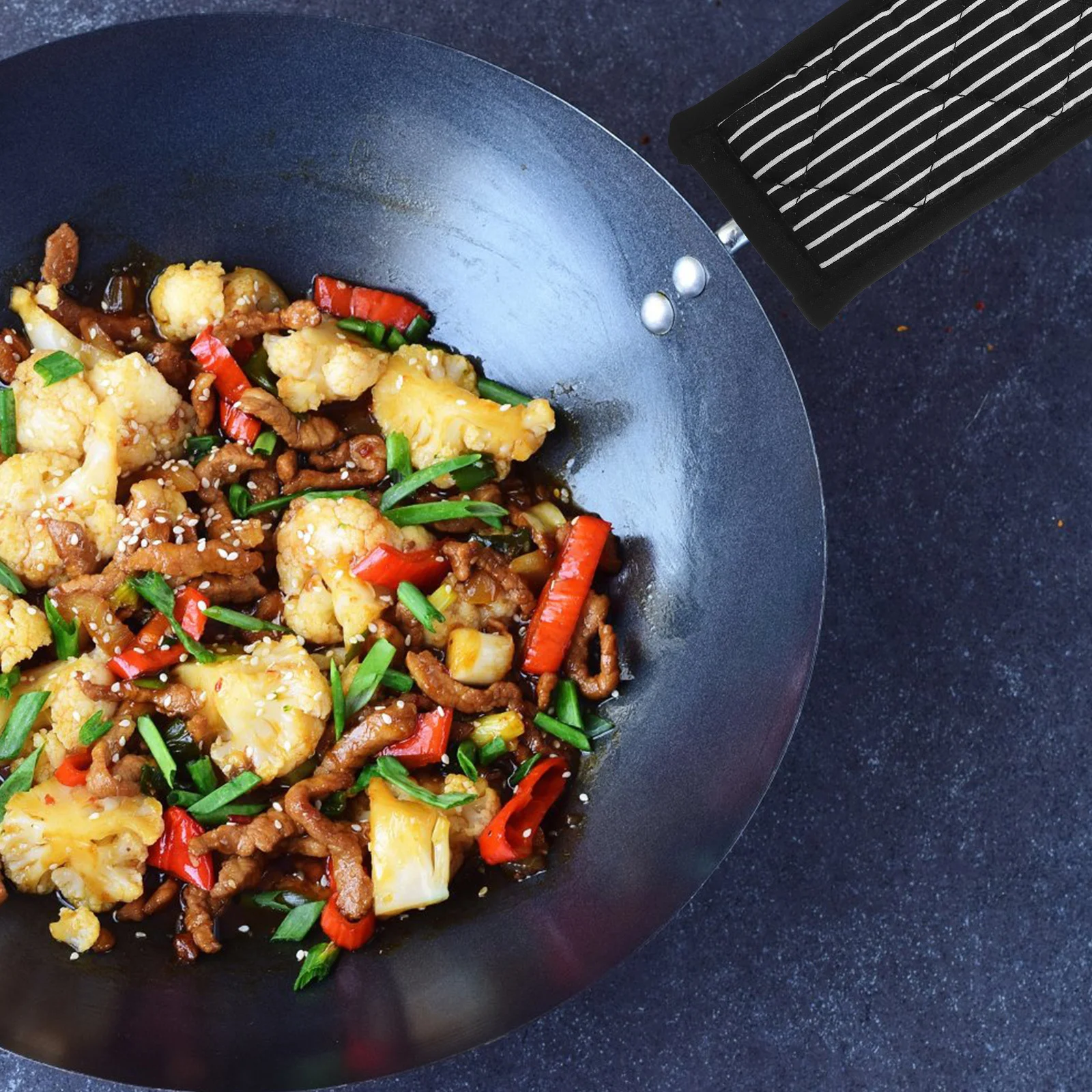 

2pcs Pot Handle Covers Heat Resistant Non-Slip Cotton Cloth Pan Handle Sleeves For Cast Iron Skillet Kitchen Supplies