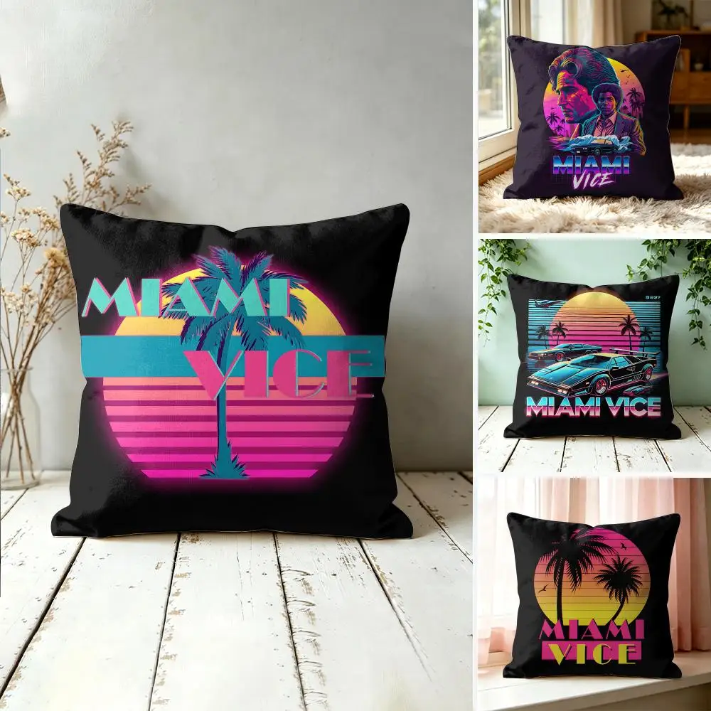Miami Vice Movie Cool Cushion Cover Square Decorative Throw Pillow 40x40cm For Sofa Bedroom Living Room Home Decor