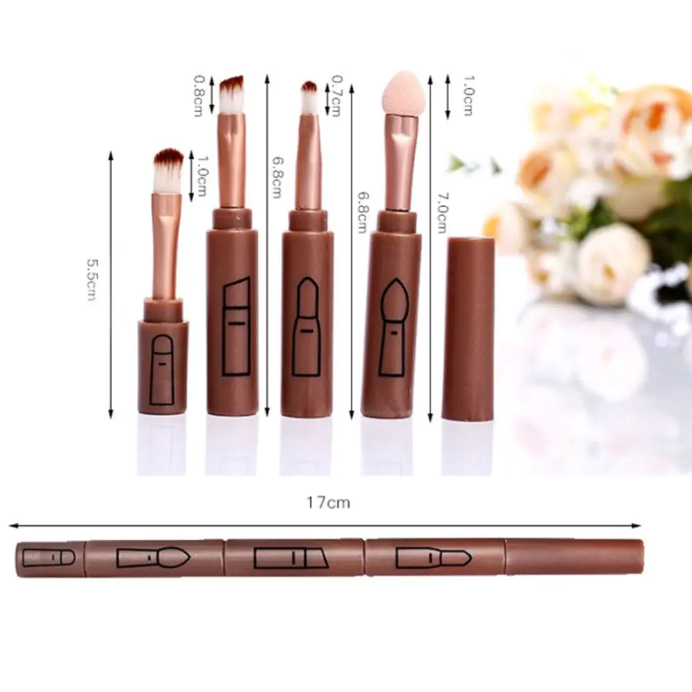 Professional Travel พลาสติก Handle Retractable Eyeliner Brush แปรงทาปากแปรงอายแชโดว์แปรงแต่งหน้า