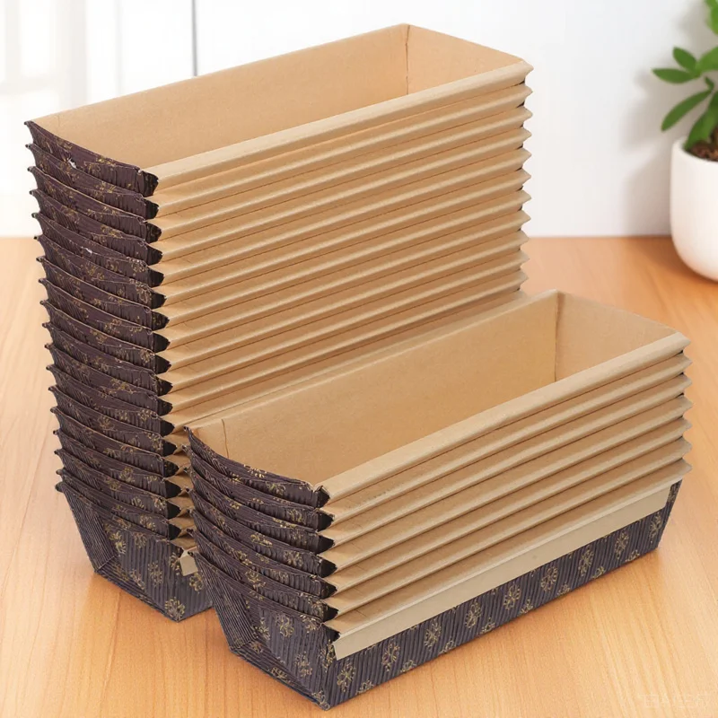 

25Pcs Boat Shaped Bread Mold Nonstick Disposable Baking Pans for Loaf Cakes Thermal Resistant Kitchen Baking Mold
