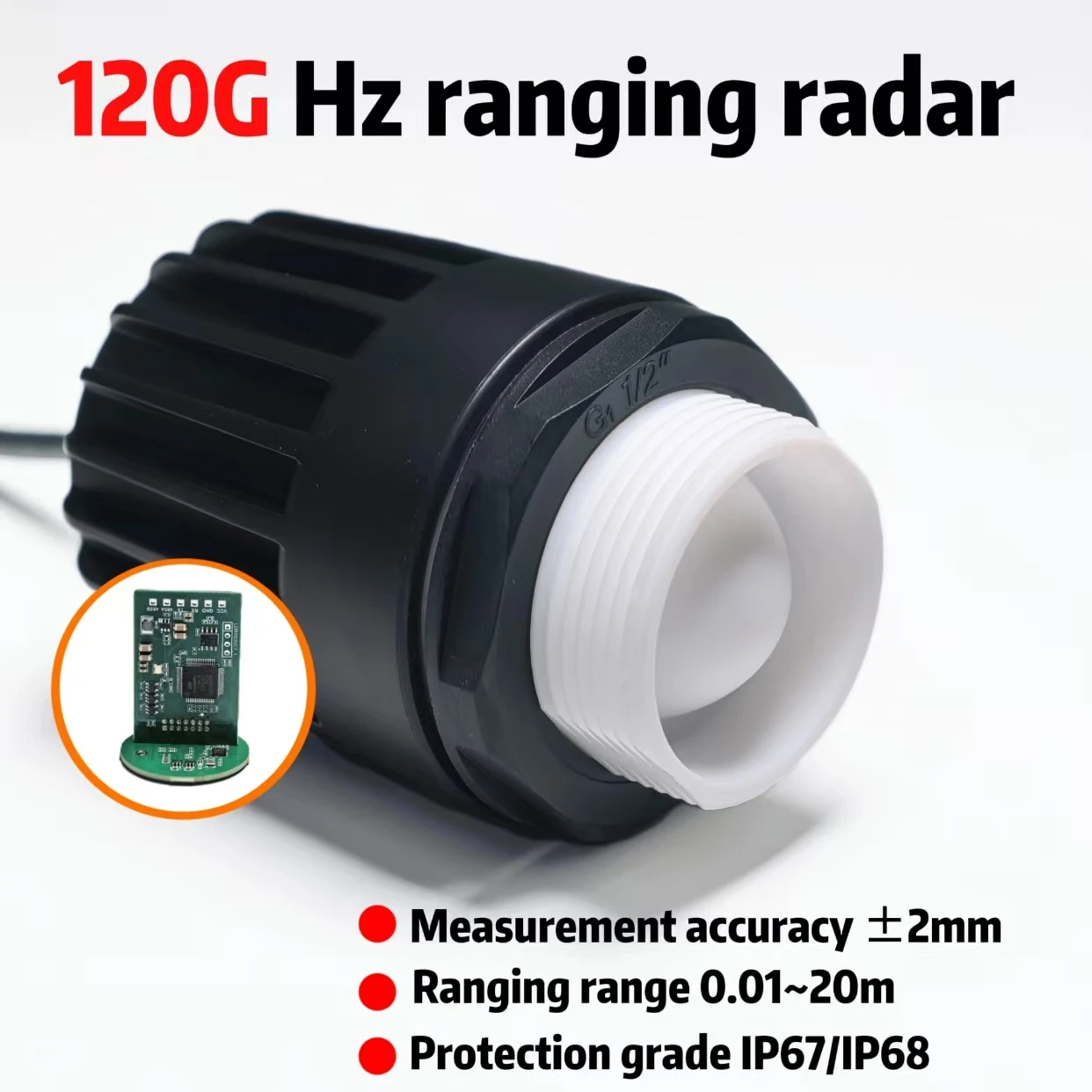 20m Range 120GHz FMCW Radar, Laser/Ultrasonic Alternative for Industrial Automation