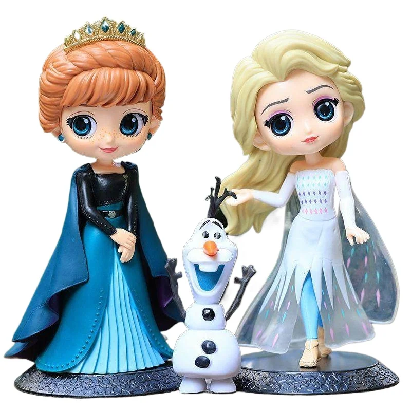 Qposket Frozen Series 4 Elsa Anna Princess Figure Cake Topper Decoration Collectible Model Toy Birthday Gift for Girls Fans view 6