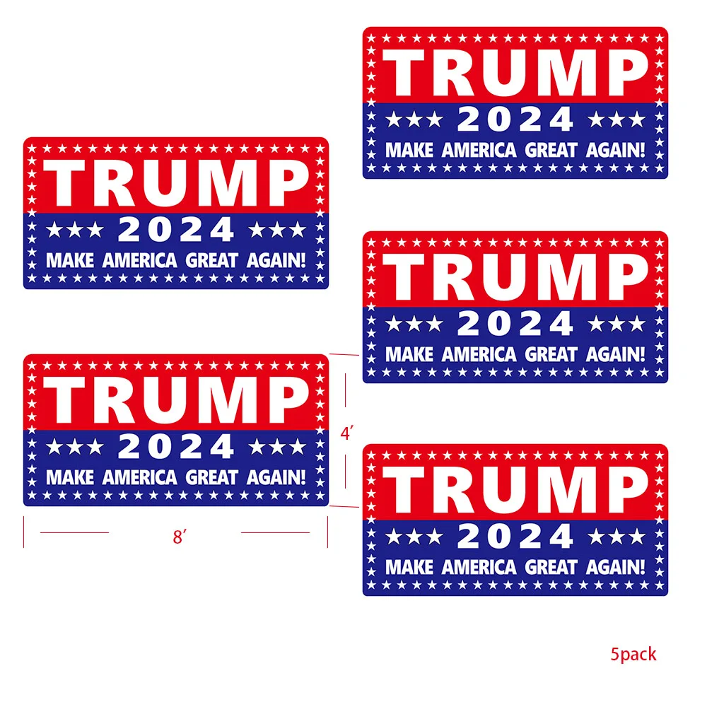 Autocollants de voiture Big Trump Letters, pare-chocs, mur, fenêtres, réfrigérateur, autocollant, Make America Great Again, 2024, 2024, paquet de 5