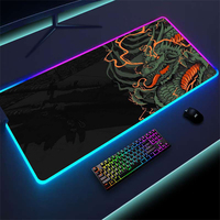 Dragon Mouse Pad Rgb Gaming Mats 900x400 Luminous Carpet Japan Custom Desk Mat with Led Light Gamer Room Accessories Lamp Setup