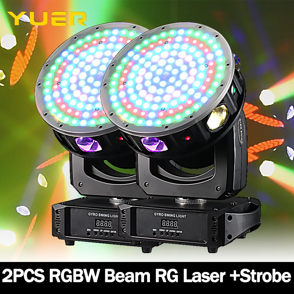 2pcs/lot 120W Rotating Disco Laser Moving Head Light Strobe Beam Effect Stage Lights DMX512 Sound Christmas Party DJ Lighting