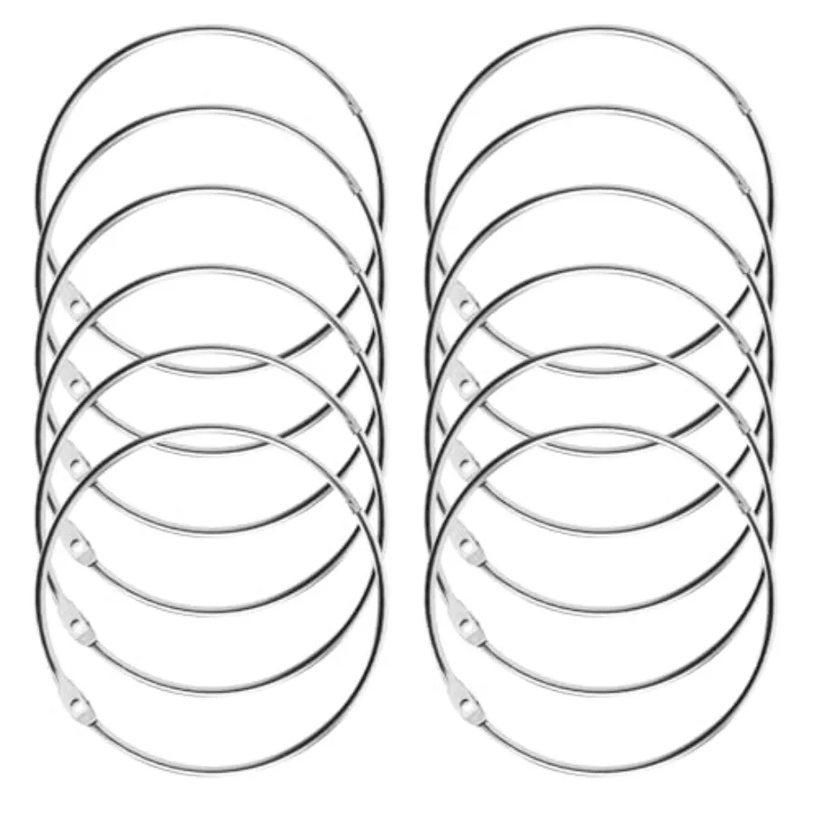 

12 PCS 4 Inch Loose Leaf Binder Rings, Nickel Plated Book Rings for Index Cards, Keychains, DIY Crafts, Office, School, Home