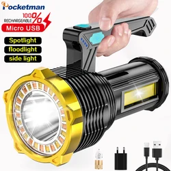 Luz de trabajo LED superbrillante, Linterna de mano recargable, lámpara de trabajo grande, linterna de taza, foco impermeable