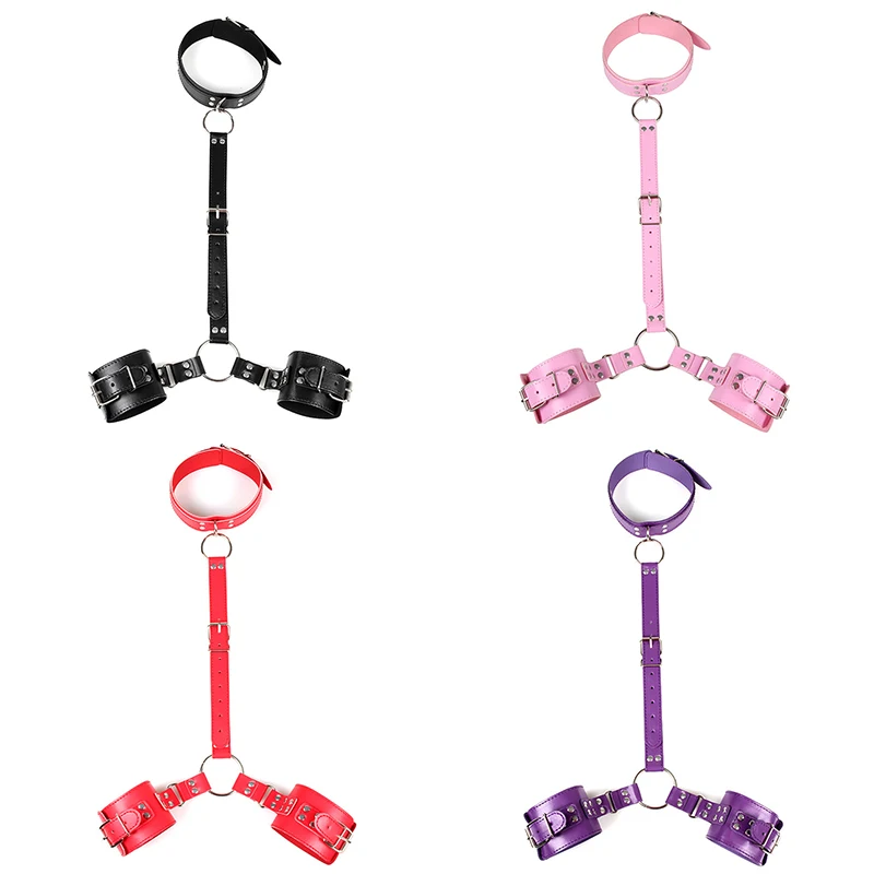 18+ Handcuffs Collar Harness Sexy Toys BDSM Binding Women Men Couple Female Strap Slave Adult Game Exotic Accesorios Restraints